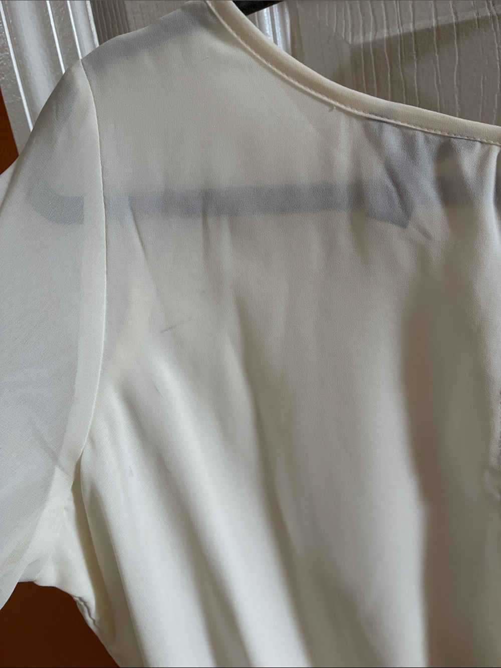 Buffalo David Bitton Cream Draped Long-Sleeve Blouse - Picture 8 of 8